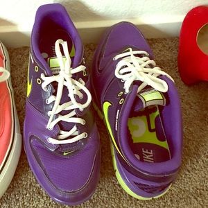 Nike Tennis Shoes. Purple and bright neon green.